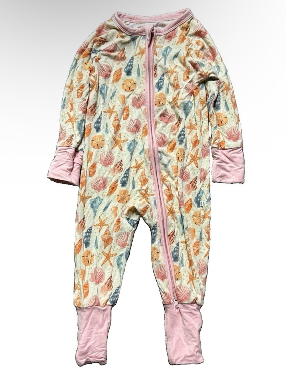 Baby Girl Emerson & Friends Bamboo Footie Pajamas Seashells Size 3-6 Months